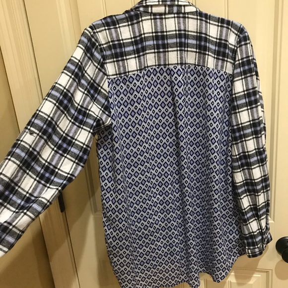 Amanda Blue Plaid Button Down Shirt - Picture 3 of 3